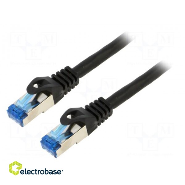 Patch cord | S/FTP | 6a | stranded | CCA | LSZH | black | 0.25m | 26AWG