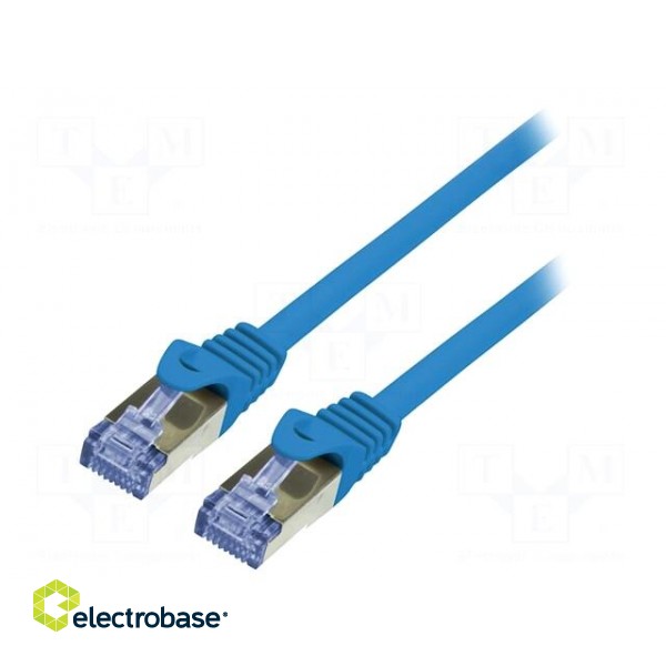 Patch cord | S/FTP | 6a | stranded | Cu | LSZH | blue | 0.5m | 26AWG