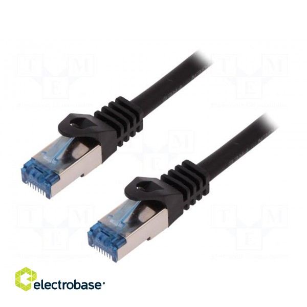 Patch cord | S/FTP | 6a | stranded | Cu | LSZH | black | 7.5m | 26AWG