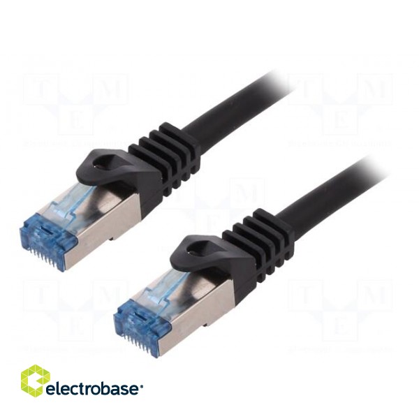 Patch cord | S/FTP | 6a | stranded | Cu | LSZH | black | 250mm | 26AWG