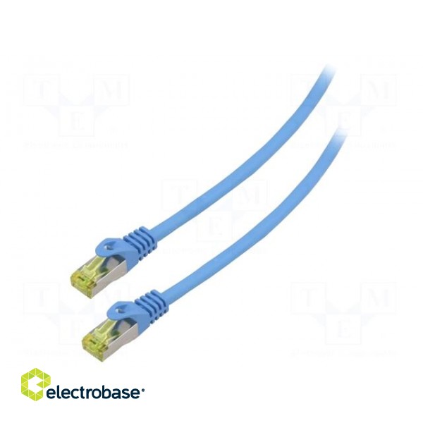 Patch cord | S/FTP | 6a | stranded | Cu | LSZH | blue | 1.5m | 27AWG | Cores: 8