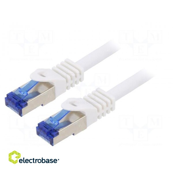 Patch cord | S/FTP | 6a | stranded | Cu | LSZH | white | 0.5m | 26AWG