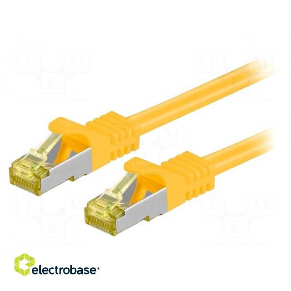 Patch cord | S/FTP | 6a | stranded | Cu | LSZH | yellow | 15m | 26AWG