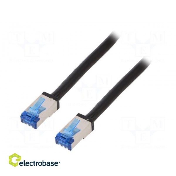 Patch cord | S/FTP | 6a | stranded | Cu | PE | black | 50m | 26AWG