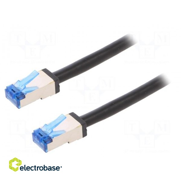 Patch cord | S/FTP | 6a | stranded | Cu | PE | black | 5m | 26AWG