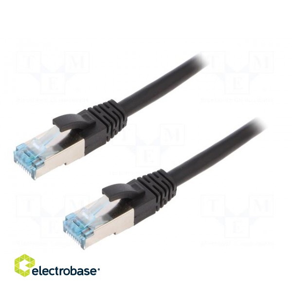 Patch cord | S/FTP | 6a | stranded | Cu | PUR | black | 40m | 27AWG | IP20