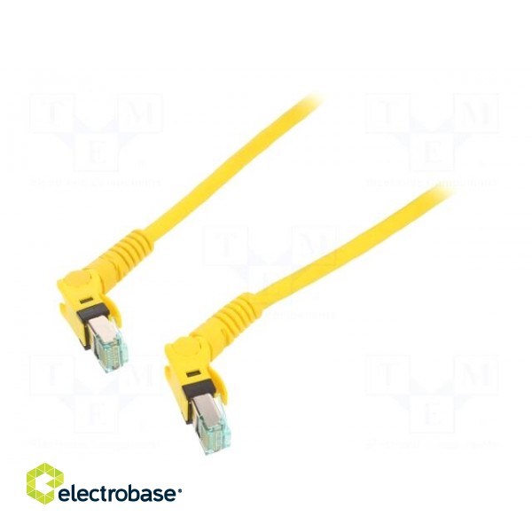 Patch cord | S/FTP | 6a | stranded | Cu | PUR | yellow | 0.5m | 27AWG фото 2