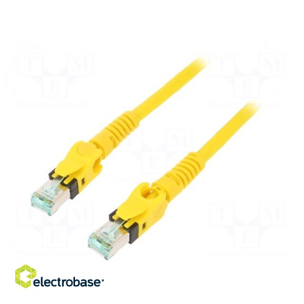 Patch cord | S/FTP | 6a | stranded | Cu | PUR | yellow | 10m | halogen free image 1