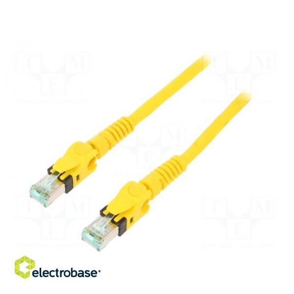 Patch cord | S/FTP | 6a | stranded | Cu | PUR | yellow | 3m | halogen free image 1