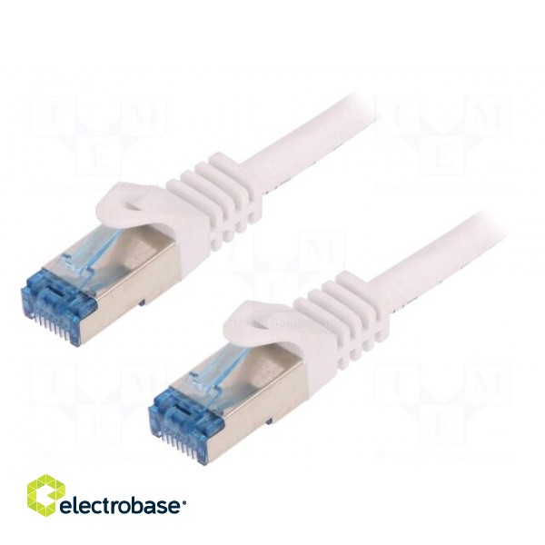 Patch cord | S/FTP | 6a | stranded | Cu | LSZH | white | 5m | 26AWG