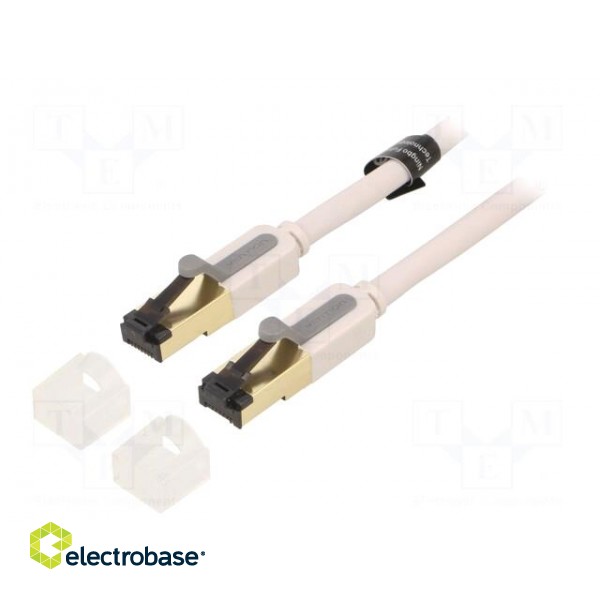 Patch cord | S/FTP | 7 | Cu | PVC | grey | 0.5m | RJ45 plug,both sides
