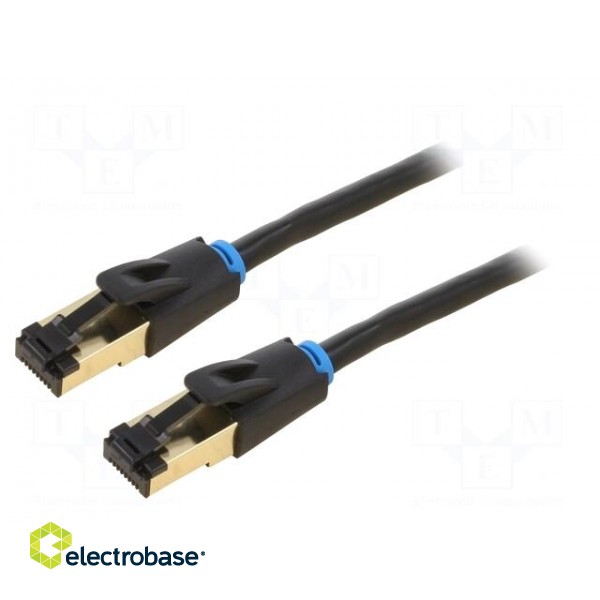 Patch cord | S/FTP | Cat 8 | OFC | PVC | black | 5m | RJ45 plug,both sides