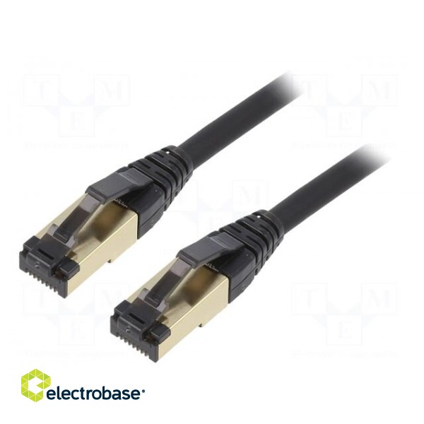Patch cord | S/FTP | Cat 8 | stranded | Cu | LSZH | black | 1m | 27AWG