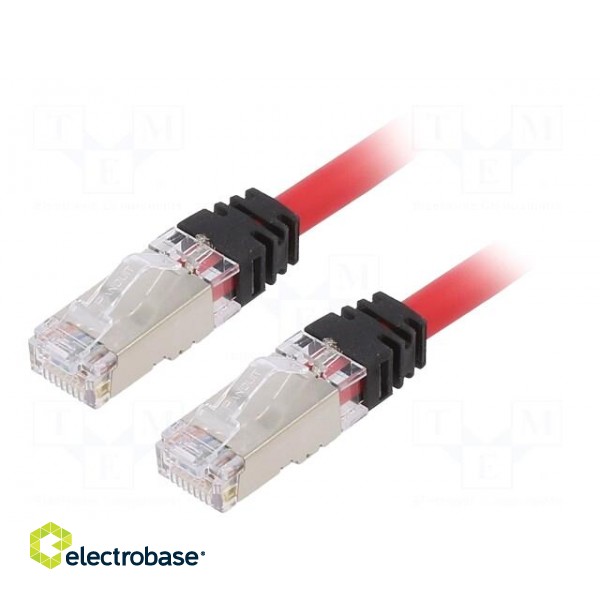 Patch cord | S/FTP,TX6A™ 10Gig | 6a | stranded | Cu | LSZH | red | 5m