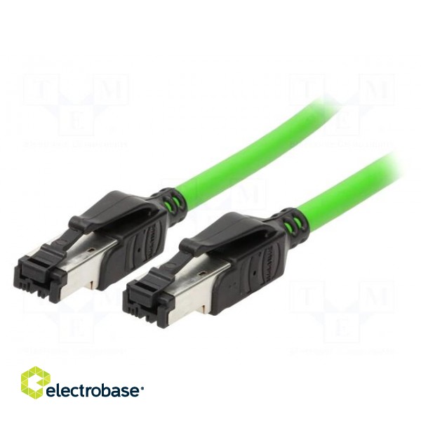Patch cord | SF/UTP | 5 | solid | Cu | PVC | green | 5m | 22AWG | Cores: 4