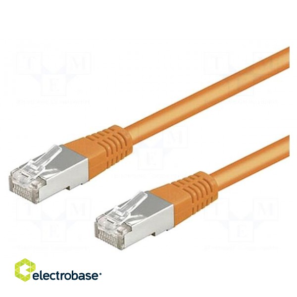 Patch cord | SF/UTP | 5e | stranded | CCA | PVC | orange | 0.5m | 26AWG
