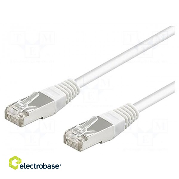 Patch cord | SF/UTP | 5e | stranded | CCA | PVC | white | 0.5m | 26AWG