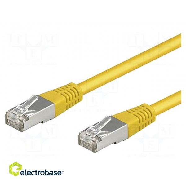 Patch cord | SF/UTP | 5e | stranded | CCA | PVC | yellow | 0.5m | 26AWG