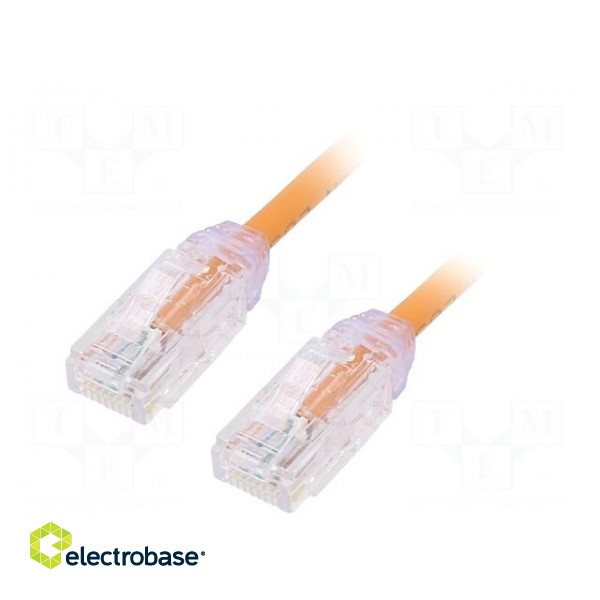 Patch cord | TX6A-28™,U/UTP | 6a | solid | Cu | LSZH | orange | 1m | 28AWG