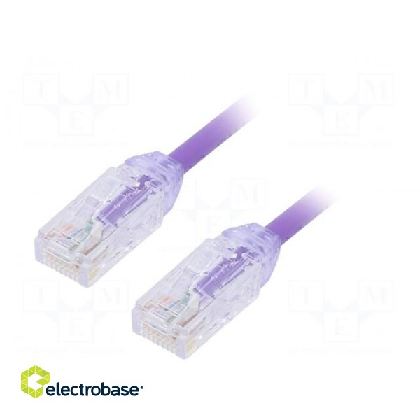 Patch cord | TX6A-28™,U/UTP | 6a | solid | Cu | LSZH | violet | 1m | 28AWG
