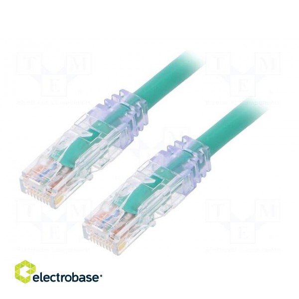 Patch cord | TX6A™ 10Gig,U/UTP | 6a | solid | Cu | PVC | green | 0.5m