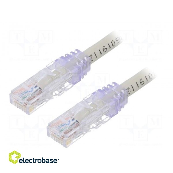 Patch cord | TX6A™ 10Gig,U/UTP | 6a | solid | Cu | PVC | grey | 1m | 24AWG