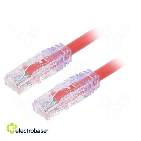 Patch cord | TX6A™ 10Gig,U/UTP | 6a | wire | Cu | PVC | red | 0.5m | 24AWG