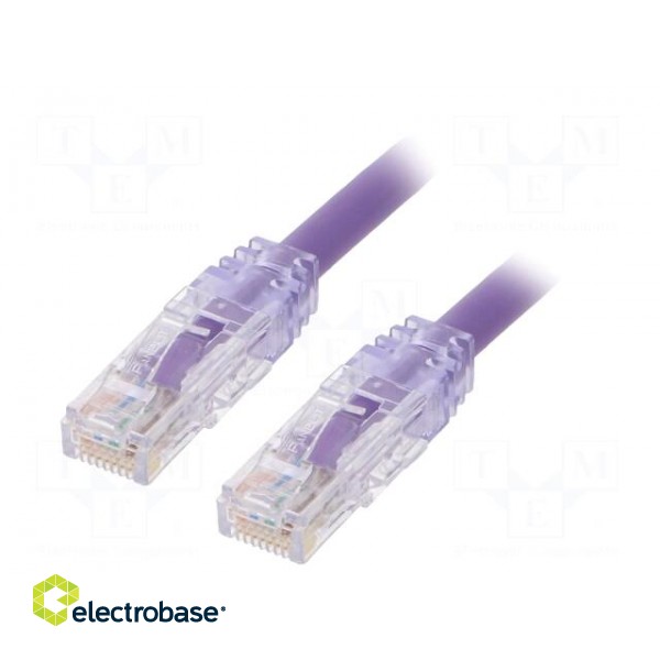 Patch cord | TX6A™ 10Gig,U/UTP | 6a | solid | Cu | PVC | violet | 0.5m