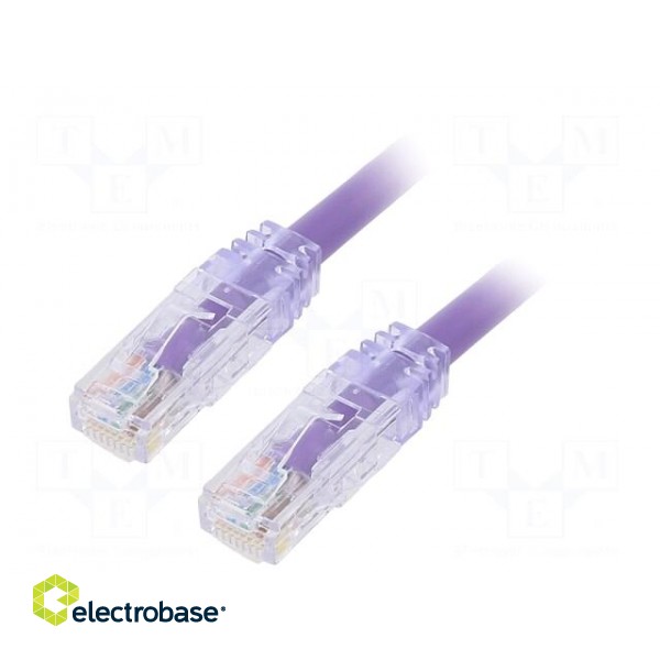 Patch cord | TX6A™ 10Gig,U/UTP | 6a | solid | Cu | PVC | violet | 1m | 24AWG
