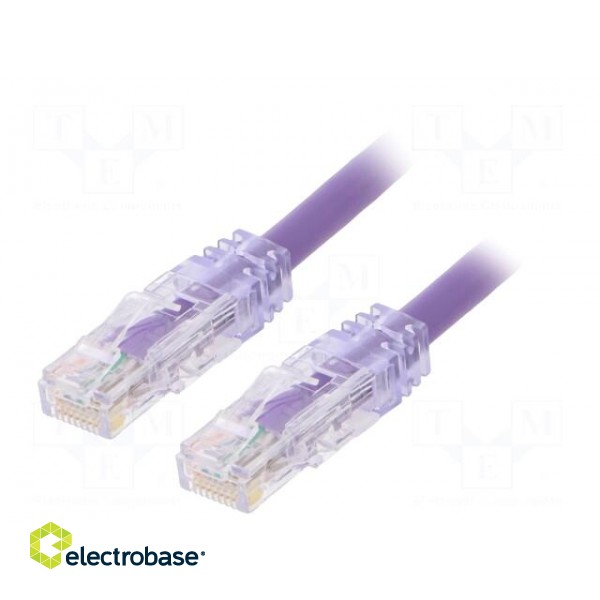 Patch cord | TX6A™ 10Gig,U/UTP | 6a | solid | Cu | PVC | violet | 3m | 24AWG