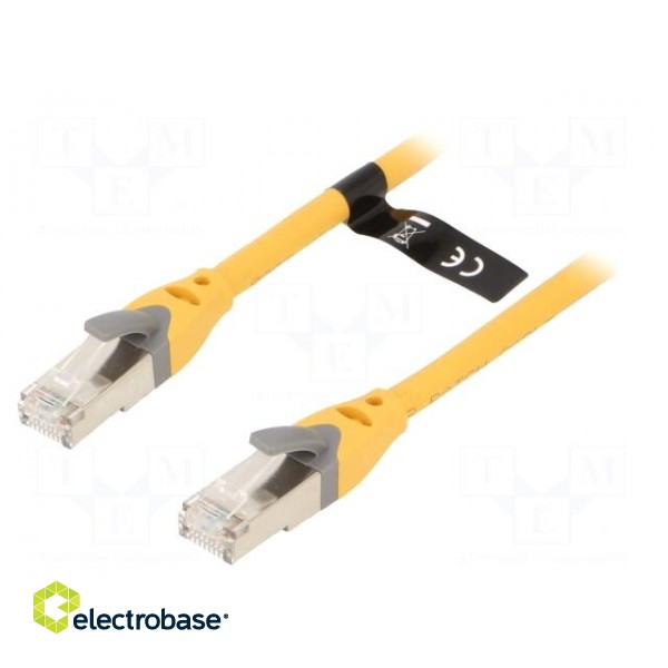 Patch cord | S/FTP | 6a | OFC | PVC | yellow | 30m | RJ45 plug,both sides