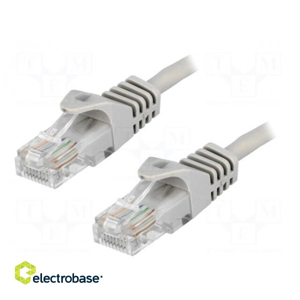 Patch cord | F/UTP | 5e | stranded | CCA | PVC | grey | 1m | 26AWG