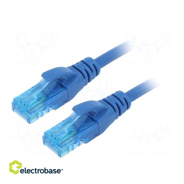 Patch cord | U/UTP | 5e | stranded | CCA | PVC | blue | 0.25m | 26AWG image 1