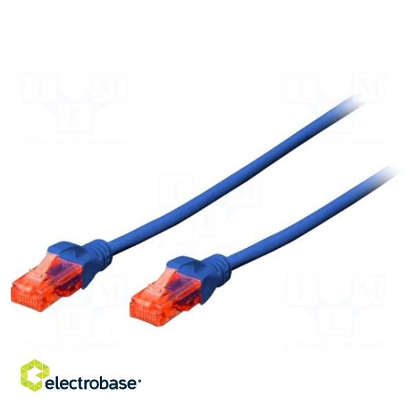 Patch cord | U/UTP | 5e | stranded | CCA | PVC | blue | 0.25m | 26AWG image 2