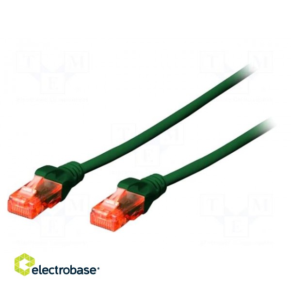Patch cord | U/UTP | 5e | stranded | CCA | PVC | green | 1.5m | 26AWG