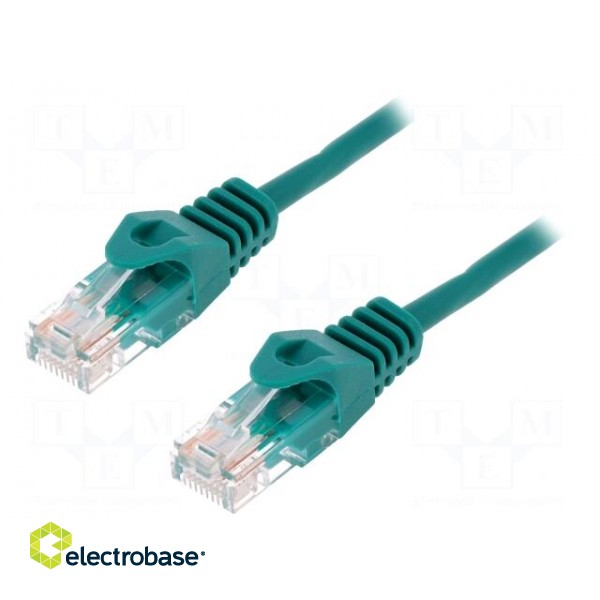 Patch cord | U/UTP | 5e | stranded | CCA | PVC | green | 1.5m | 26AWG