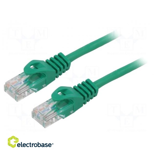 Patch cord | U/UTP | 6 | stranded | CCA | PVC | green | 1.5m | 26AWG | Cores: 8