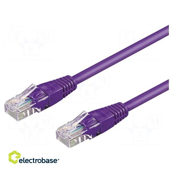 Patch cord | U/UTP | 5e | stranded | CCA | PVC | violet | 3m | 26AWG