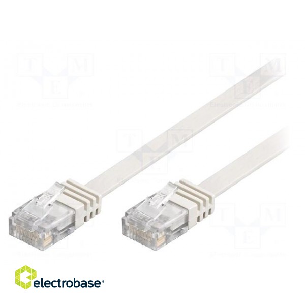 Patch cord | U/UTP | 5e | stranded | CCA | PVC | white | 1.5m