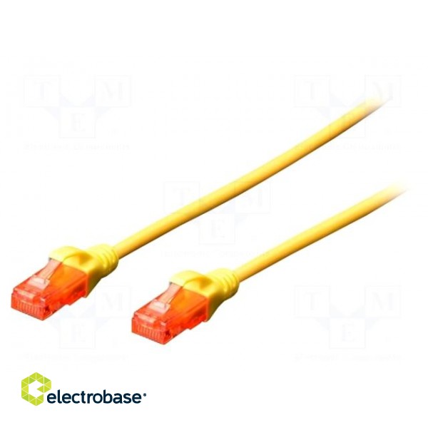 Patch cord | U/UTP | 5e | stranded | CCA | PVC | yellow | 0.25m | 26AWG image 2