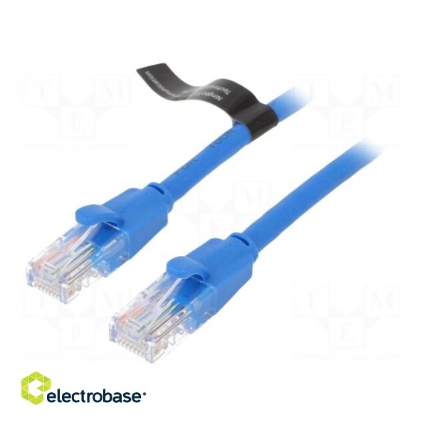 Patch cord | U/UTP | 6 | CCA | PVC | blue | 1.5m | RJ45 plug,both sides