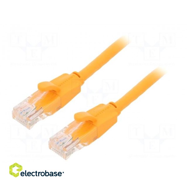 Patch cord | U/UTP | 6 | CCA | PVC | orange | 1m | RJ45 plug,both sides