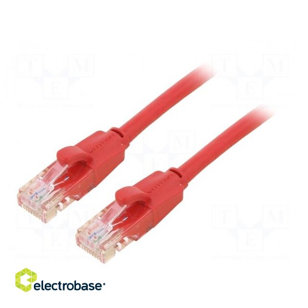 Patch cord | U/UTP | 6 | CCA | PVC | red | 1m | RJ45 plug,both sides