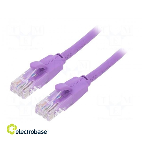 Patch cord | U/UTP | 6 | CCA | PVC | violet | 1m | RJ45 plug,both sides