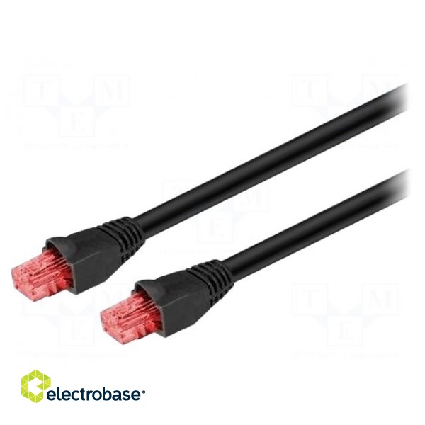 Patch cord | U/UTP | 6 | Cu | PE | black | 20m | RJ45 plug,both sides
