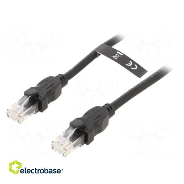 Patch cord | U/UTP | 6 | Cu | PVC | black | 10m | RJ45 plug,both sides