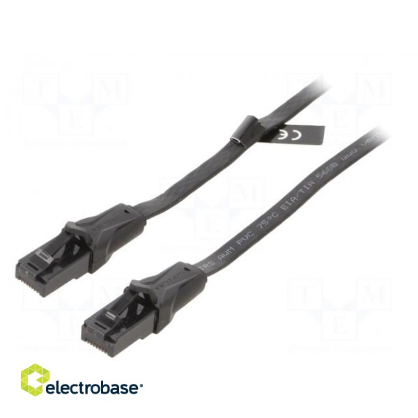 Patch cord | U/UTP | 6 | Cu | PVC | black | 1m | RJ45 plug,both sides