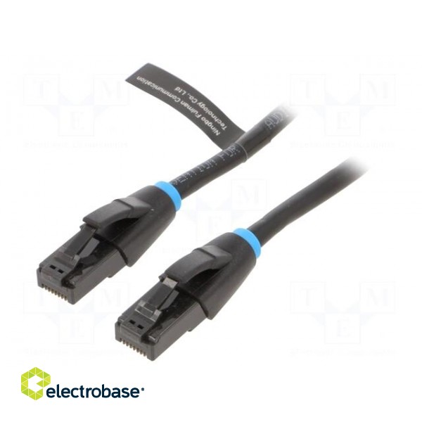Patch cord | U/UTP | 6 | OFC | PVC | black | 10m | RJ45 plug,both sides