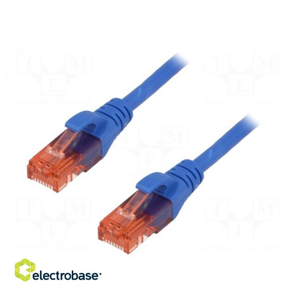 Patch cord | U/UTP | 6 | stranded | CCA | PVC | blue | 0.5m | 26AWG