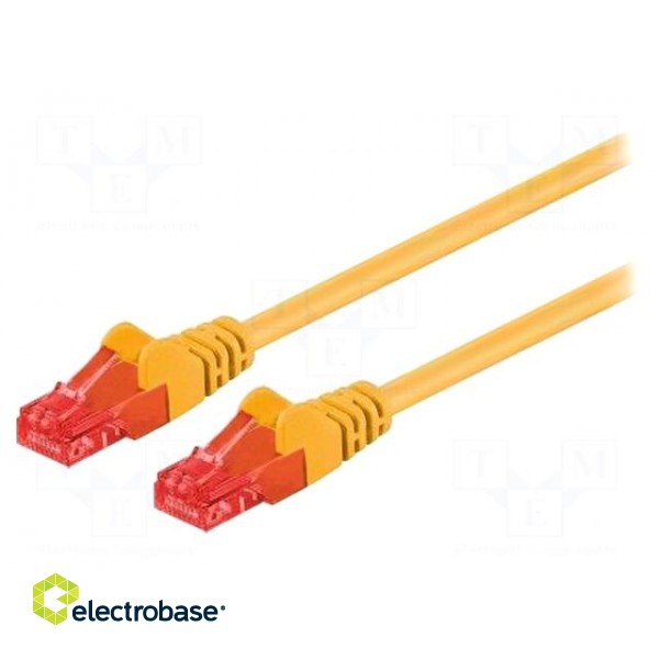 Patch cord | U/UTP | 6 | stranded | CCA | PVC | yellow | 0.5m | 24AWG paveikslėlis 2